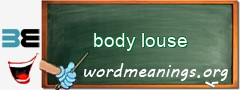 WordMeaning blackboard for body louse